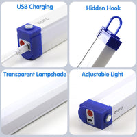 Pack X3 Lampara Emergencia Luz Barra Led Recargable Usb 30cm Blanca/azul