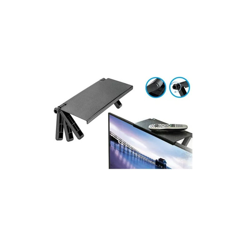 X3 Repisa Plegable Tv Monitor Control Remoto Soporte Router Negro