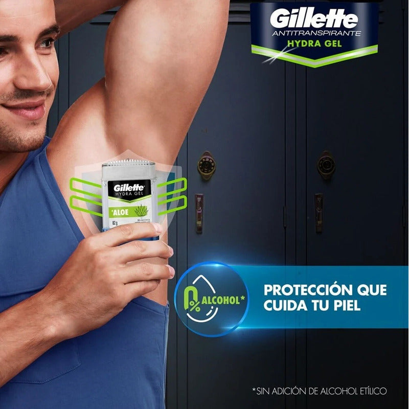 X4 Desodorante Gillette Gel Hidratación Con Aloe 82g Aloe Vera