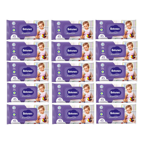 X15 Toallitas Húmedas Babysec Premium 45 Toallitas C/u