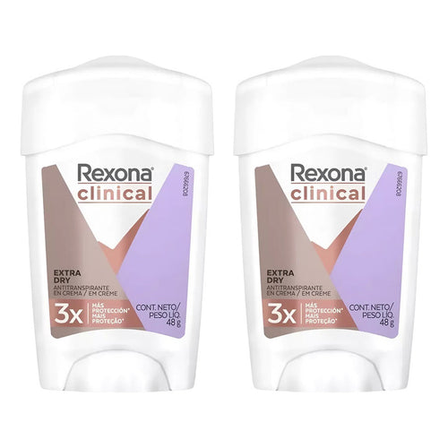 X3 Desodorante Rexona Clinical Crema Extra Dry Women 48g Extra Dry