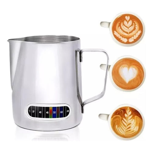 Jarro Medidor Jarra De Espuma Barista Cafe Acero Inox 900ml Plateado