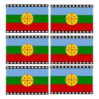 Pack X6 Bandera Mapuche Chilena Bandera Chile Mediana 90x145