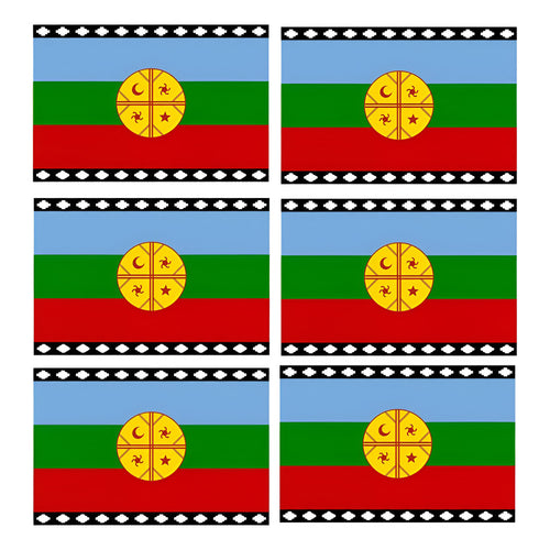 Pack X6 Bandera Mapuche Chilena Bandera Chile Mediana 90x145