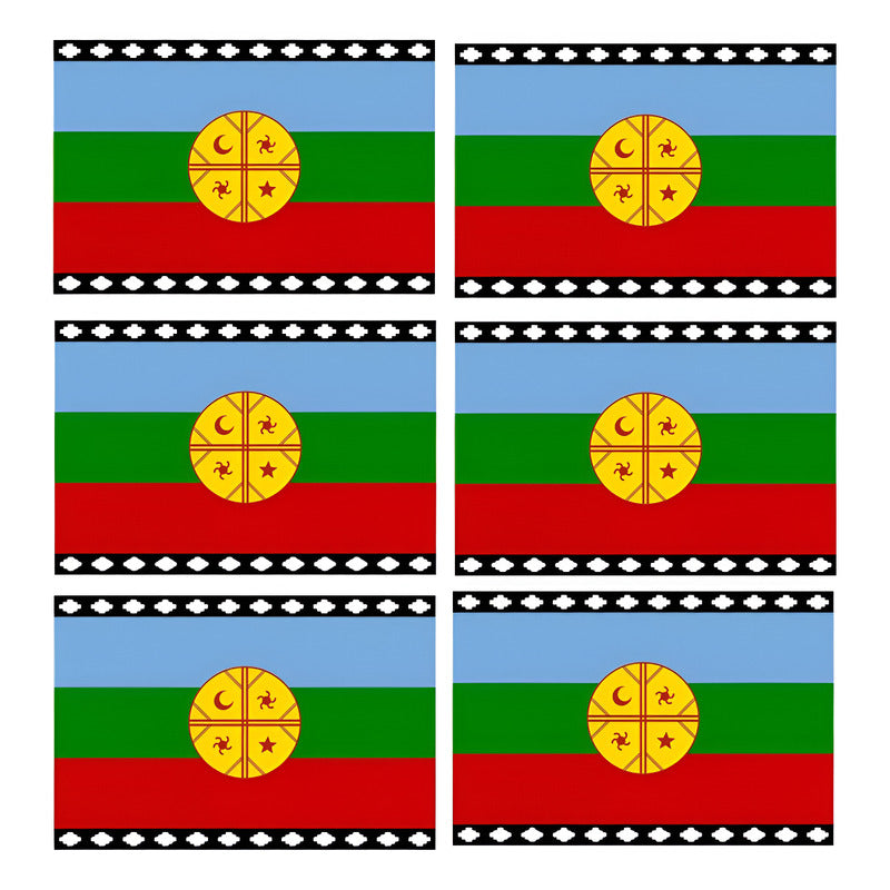 Pack X6 Bandera Mapuche Chilena Bandera Chile Mediana 90x145