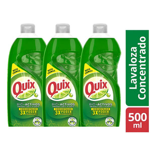 Pack X3 Quix Lavaloza Concentrado Bio Activos 500ml Limon