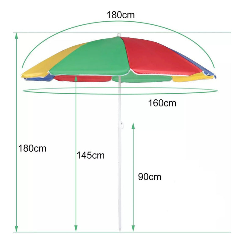 X2 Sombrilla Paragua Playa Verano Paragua Ajustable Plegable Colorido Impermeable