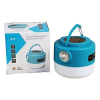 Lámpara Solar Led Recargable Portátil Luz Emergencia Camping Azul