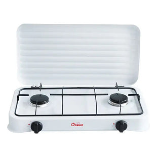 Cocina Gas Encimera 2 Quemadores Tapa Repisa Blanca Cocina