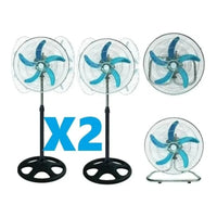 Ventilador X2 3 Aspas Silencioso Rota 360 Grados 100w De Pot