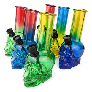Bong De Vidrio Pipa De Calavera Quemador Desmontable Calaveras Multicolor