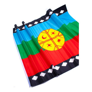 X3 Bandera Mapuche Chilena Bandera Chile Mediana 90x145 Tela Bandera Chile
