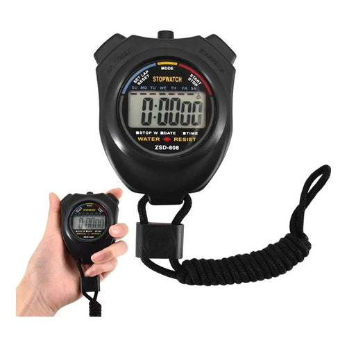 Cronómetro Mano Digital Y Profesional Para Deporte Fitness Negro