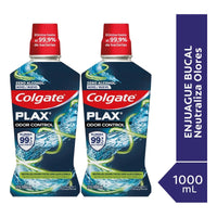 Pack X2 Enjuague Bucal Colgate Plax Odor Control 1l