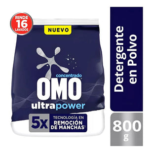 X4 Detergente Omo Concentrado En Polvo Ultra Power 800g