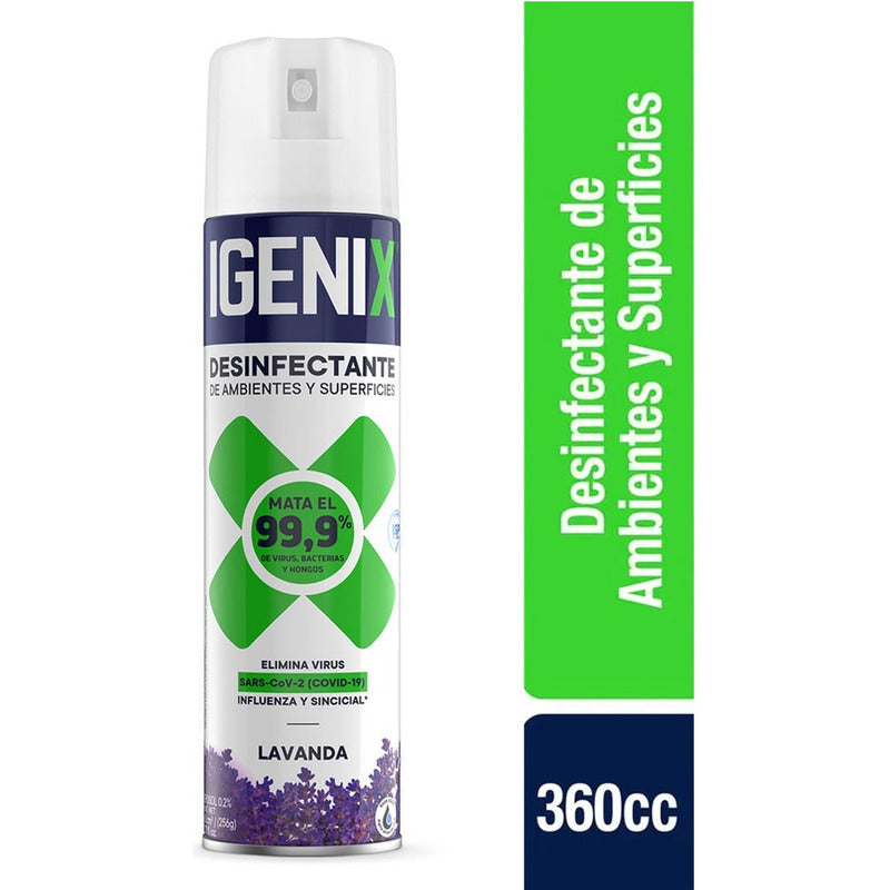 Pack X3 Desinfectante Igenix Lavanda Aerosol 360cc