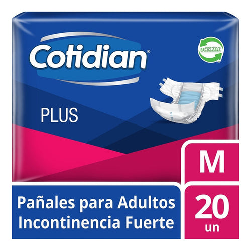 Pañales De Adulto Cotidian Plus Tamaño Mediano 20unid Mediano