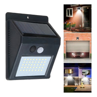 Lampara 30 Led Solar Reflector Exterior Jardin Sensor Luz Color Negro
