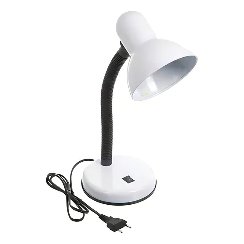 Lámpara Escritorio Cuello Flexible Blanca E27 M&a Blanco