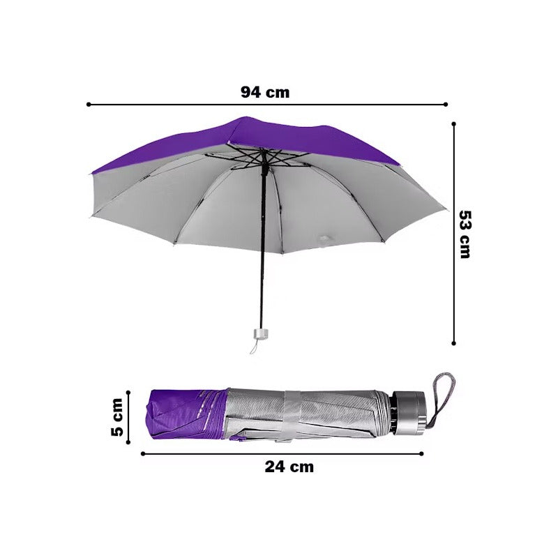 Paraguas Retráctil Plegable De Bolsillo Marin Color Negro Sombrilla Compacta Antilluvia Uv Paragua Portátil Unisex Paraguas Liviano Para Viaje Mochila Cartera Paragua Impermeable Resistente Negro