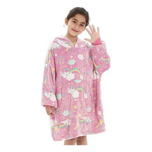 X2 Polerones Sherpa Chiporro Capucha Luminosa Niños Niñas Unica Rosa Nubes Estrellas