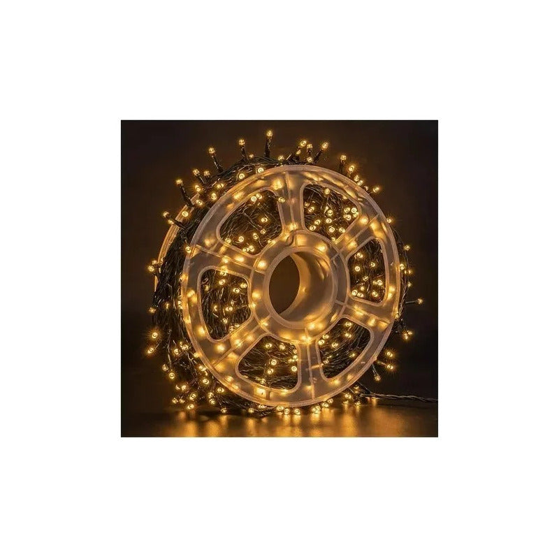 Luces Navideña Led Luz Arbol Navidad Amarillo Decoración 50m