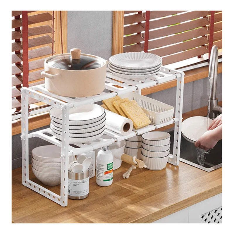 Estante Organizador De Ollas Ajustable Cocina Baño Multiuso