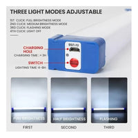 Pack 2 Barra De Luz 52cm Recargable 60w Escalera Tope Cocina Azul