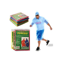 X20 Poncho Impermeable Adulto Capa De Lluvia Capota Duradero Azar Unica