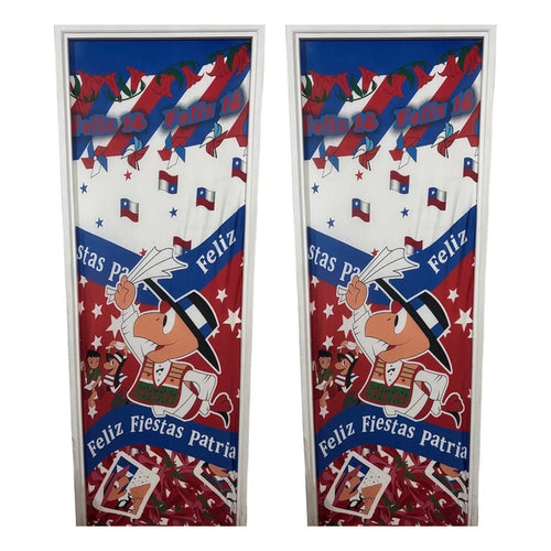 X2 Funda De Puerta Decoración Fechas Patrias 100x210cm M9