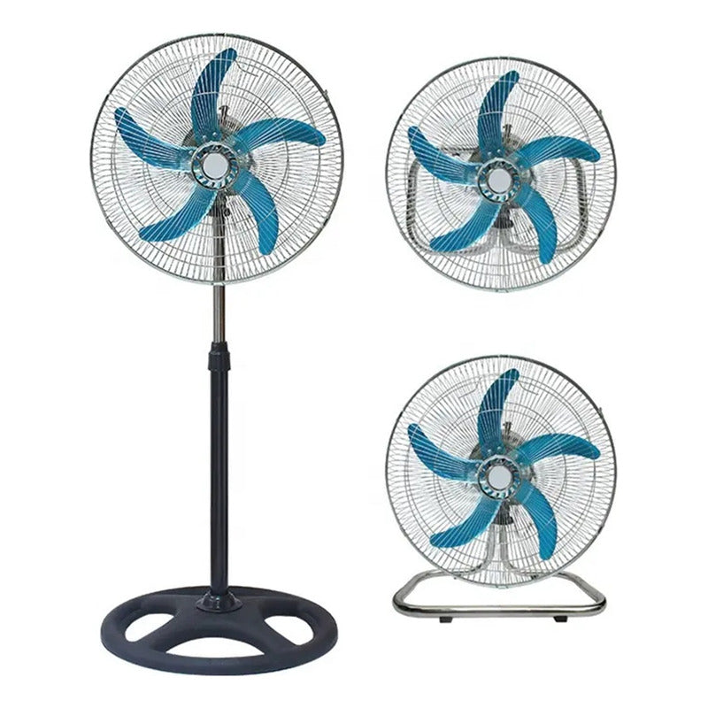 Ventilador Pedestal Ventiladores Metalicos Turbo 3 En 1 - 1.27 M - 50hz - Metalico - Metálico - Acero Inoxidable - 5