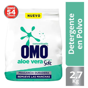 Detergente Omo Polvo Frescura Aloe Vera Toque De Soft 2.7kg