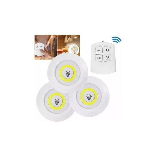 Luces Luz Led Inalámbricas Con Mando A Distancia Juego De 3  Blanco