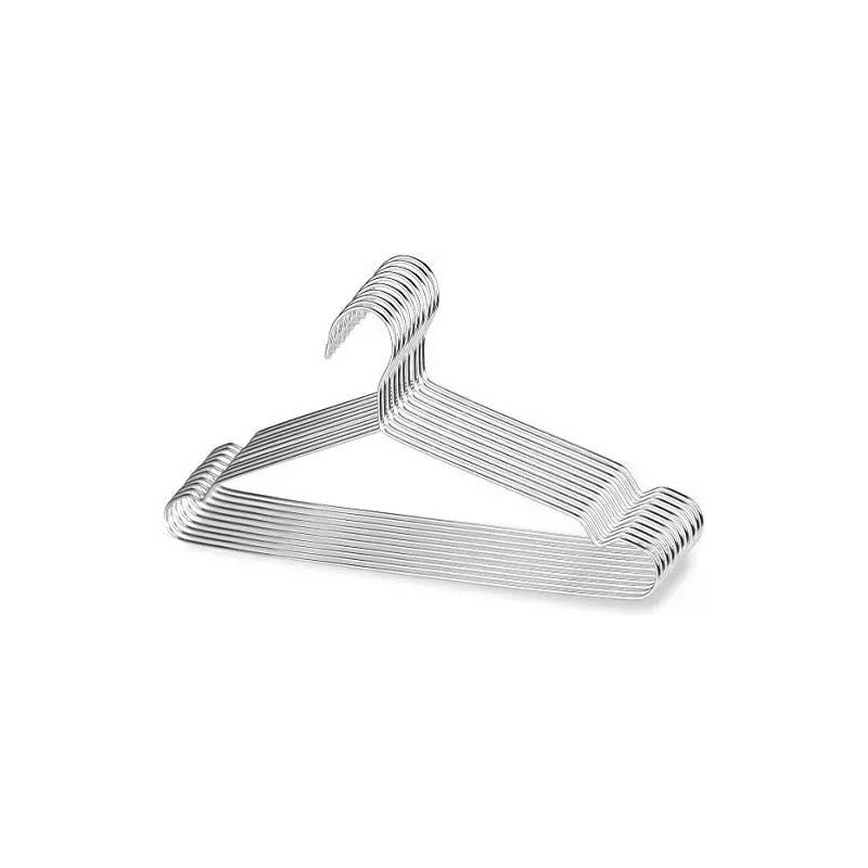 Pack 20 Colgadores De Ropa Perchas Metal Ganchos Metálicos  Blanco