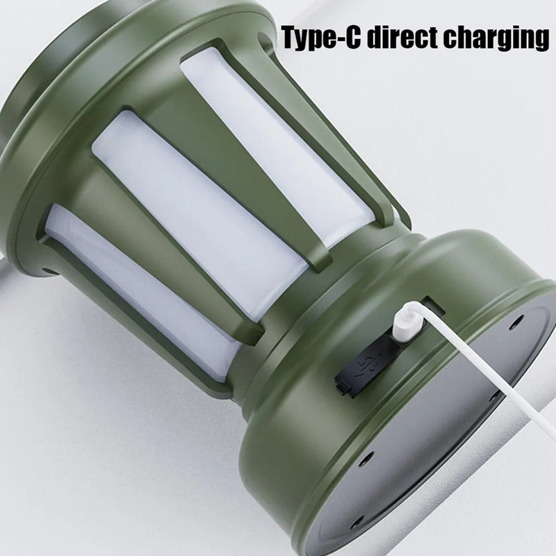 Lampara De Camping Con Energía Solar Recargable Usb Verde