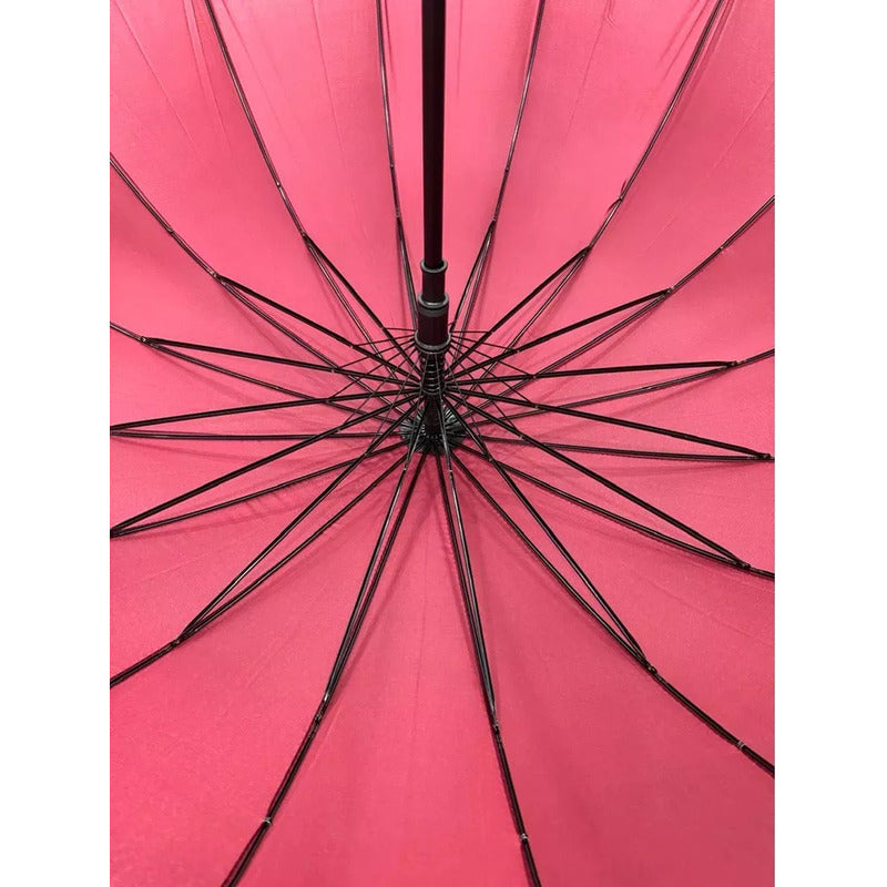 X2 Paraguas Automático Mango Curvo 16 Varillas Resistente