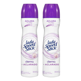 X2 Desodorante Aerosol Lady Speed Stick Nácar Derma Aclarad Nacar