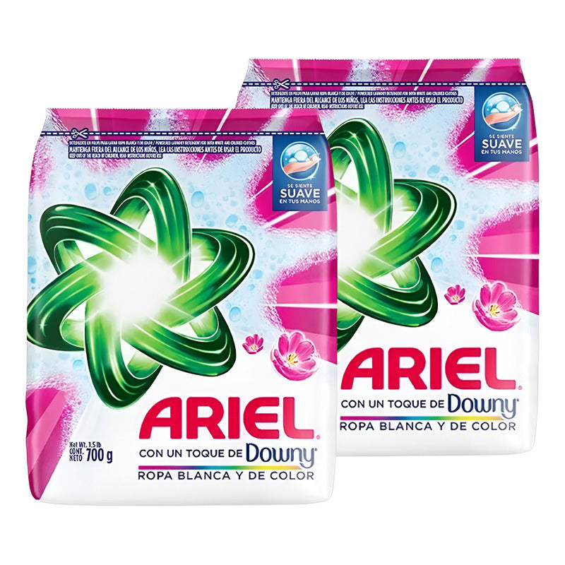 Pack X2 Detergente En Polvo Ariel Con Toque De Downy 700g