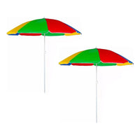 X2 Sombrilla Paragua Playa Verano Paragua Ajustable Plegable Colorido Impermeable