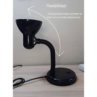 Lampara Escritorio Mesa Cuello Flexible Color De La Estructura Base Fija Negra
