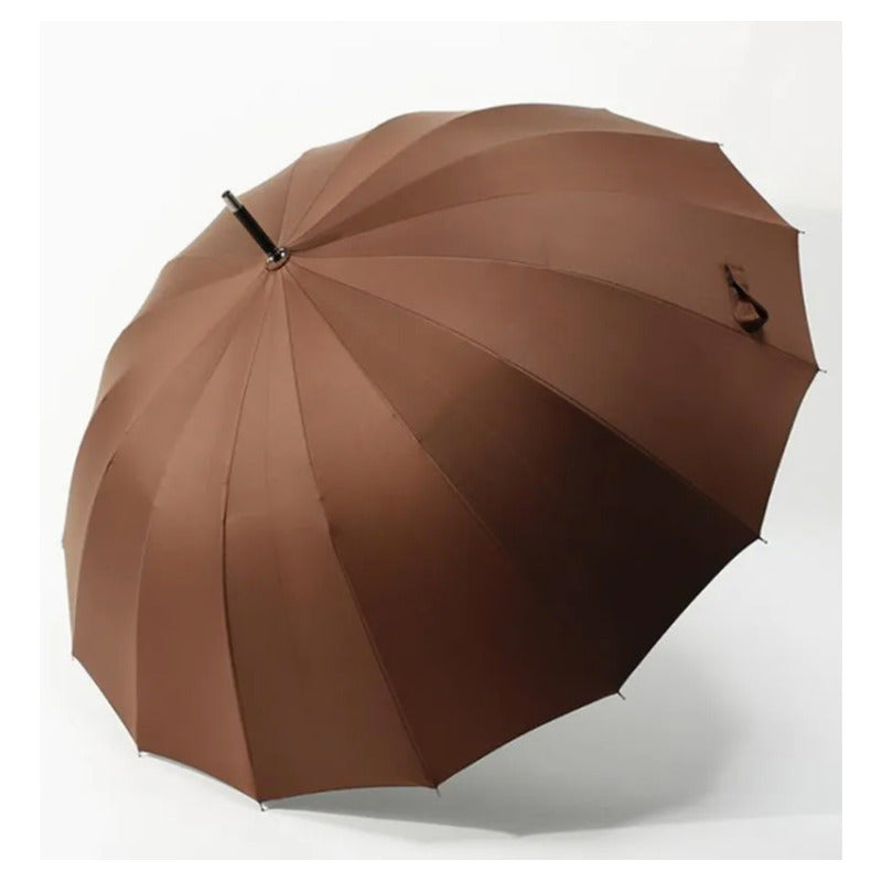 X2 Paraguas Automático Mango Curvo 16 Varillas Resistente