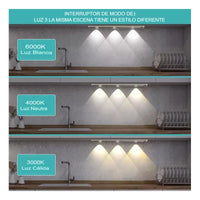 Pack 2 Luces Led Recargable Con Sensor De Movimiento 40cm Calido / Fria / Neutra