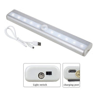 2 Luces Luz Barra Led 19cm Con Sensor Movimiento Baño Cocina