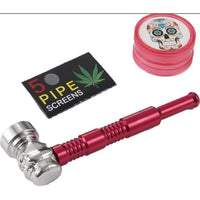 Set De Pipa Diseño Calavera + Moledor + Rejillas
