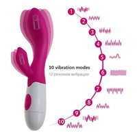 Vibrador Consolador Doble Regulable Sexshop Rabbit Silicona