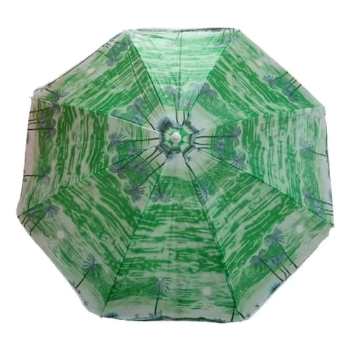 X2 Sombrilla Paragua Playa Verano Paragua Ajustable Plegable Verde Liso