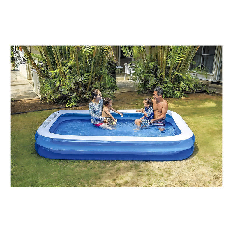Piscina Familiar Inflable Rectangular 2.62mx1.75m Verano Color Azul