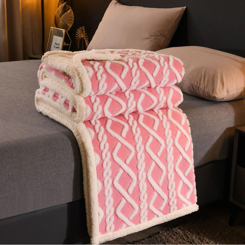 Frazada Sherpa Texturizada Diseño Premium Polar 160x220cm