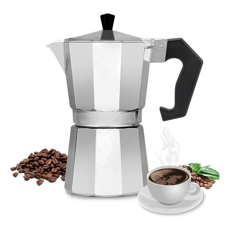 Coffe Italiana Cafetera Gris Italiana 6 Tazas