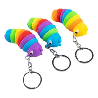 Llavero Oruga Colores Colgante Llavero Divertido Antiestres